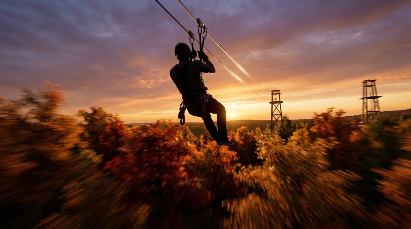 Zip Line at Sunset