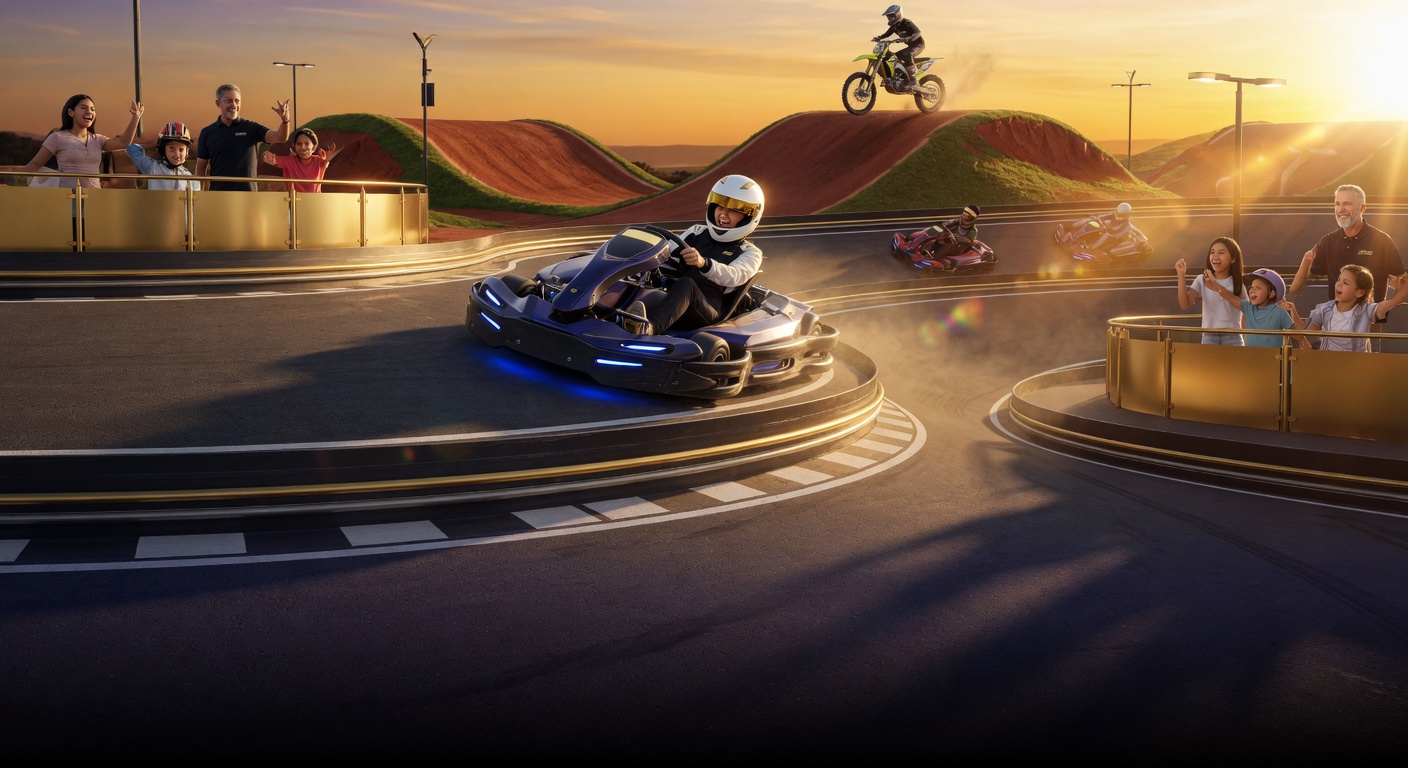 Motorsports — electric go-kart circuit at an Adventure Sports Parks resort
