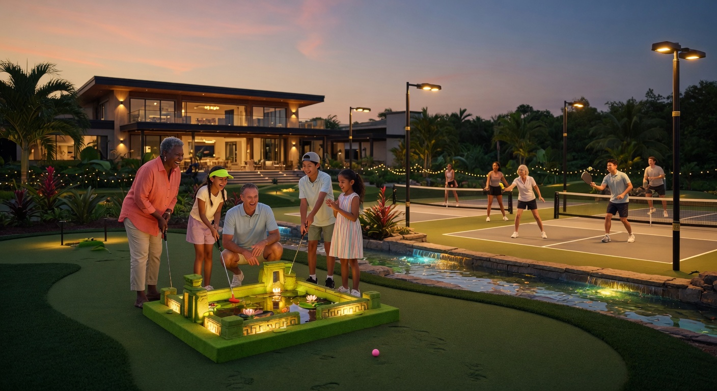 Sports and recreation — adventure mini-golf and pickleball at an Adventure Sports Parks resort
