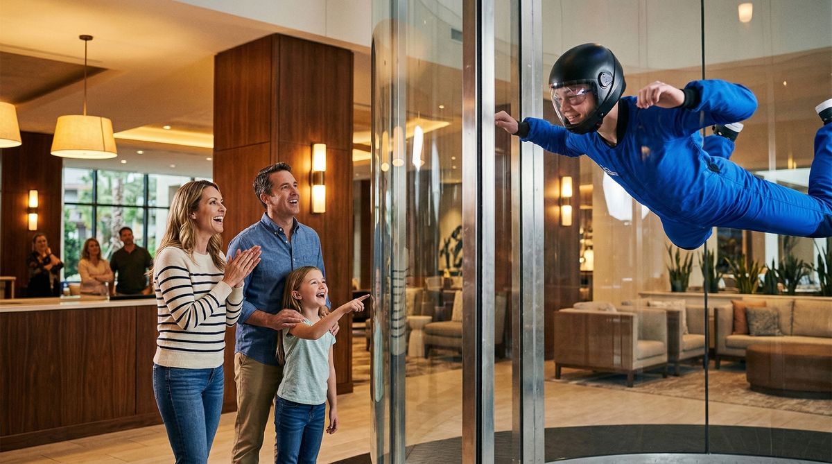 Family indoor skydiving experience